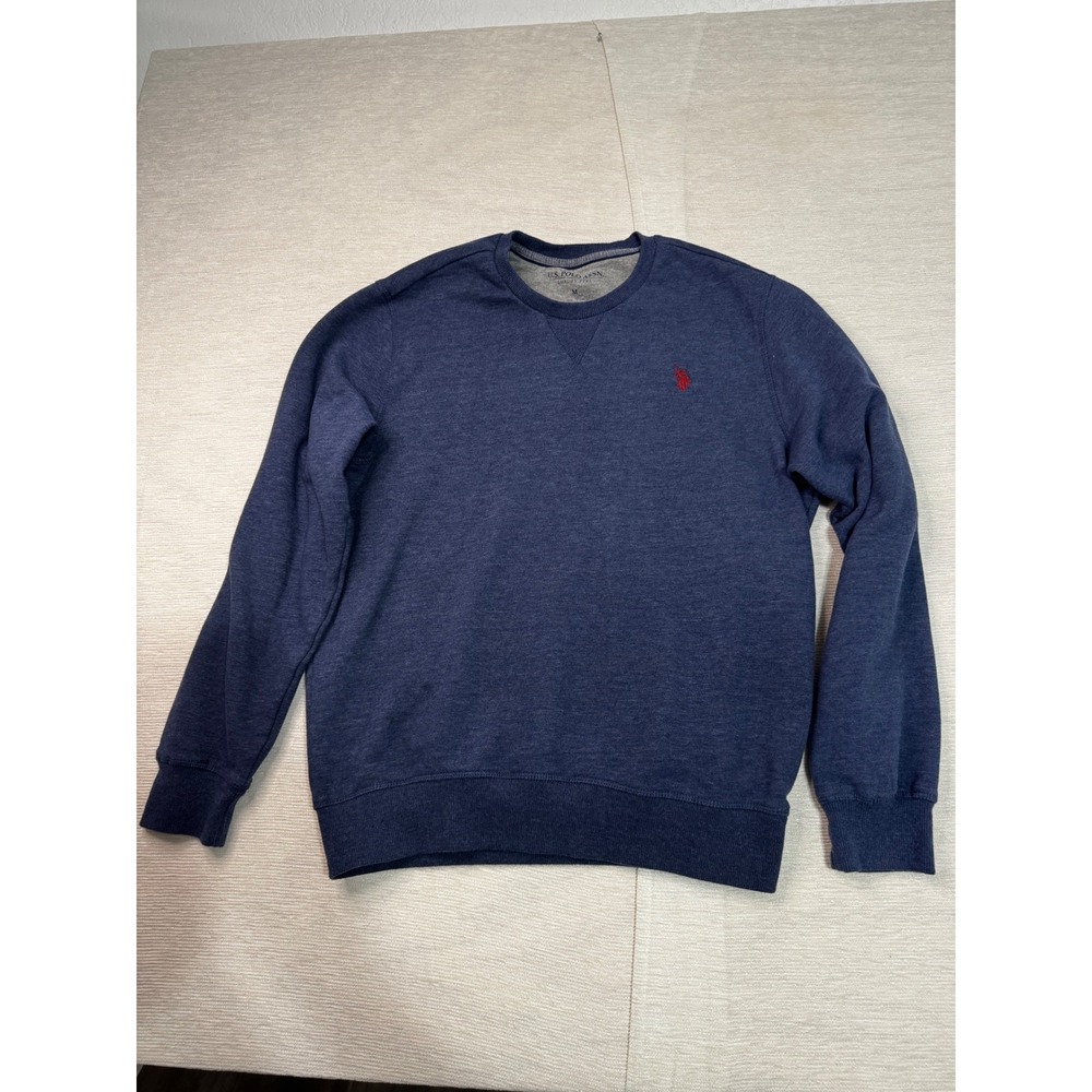 US Polo Assn Mens Medium Navy Blue Crewneck Sweatshirt Luxury Feel Pullover